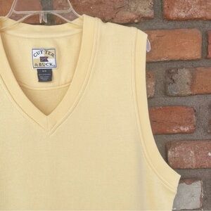 Cutter & Buck Knit Las Colinas Golf Vest Butter Yellow Preppy Grandpa Size M